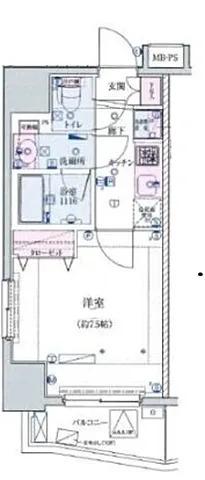 リヴシティ田町(1K/5階)の間取り写真