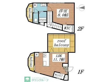 スリースターレジデンス学芸大学(1LDK/1階)の間取り写真