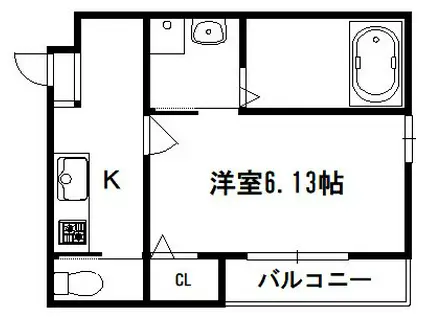 KTIレジデンス深草(1K/2階)の間取り写真