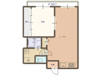 シャンボール関目(1LDK/3階)の間取り写真