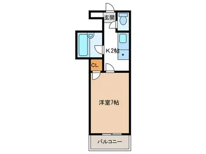 ルブラン(1K/3階)の間取り写真