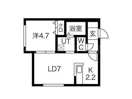 プリオール南郷(1LDK/1階)の間取り写真