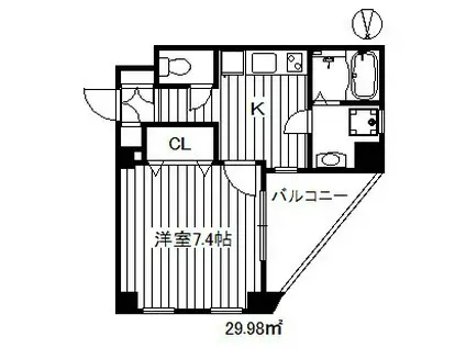 サングレース赤塚A(1K/3階)の間取り写真