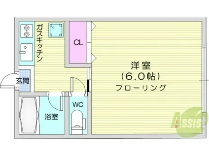 コーポくら家(1K/2階)の間取り写真