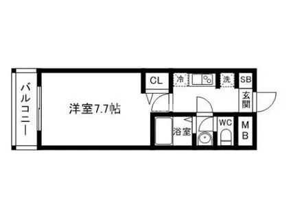 リーセント春町(1K/3階)の間取り写真