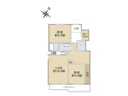 メゾン千里D4(2LDK/1階)の間取り写真