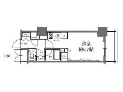 HF駒沢公園レジデンスタワー(ワンルーム/15階)の間取り写真