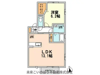 マールメゾンII(1LDK/2階)の間取り写真