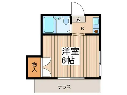 ルミネ山双(1K/1階)の間取り写真