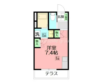 木の花マンション(ワンルーム/1階)の間取り写真