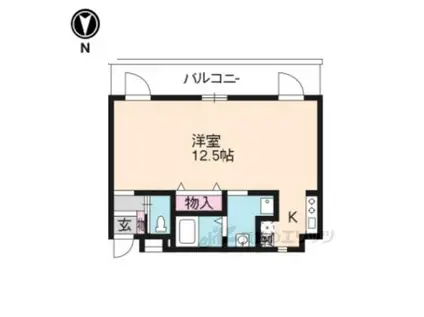 リラクセ大枝(1K/3階)の間取り写真