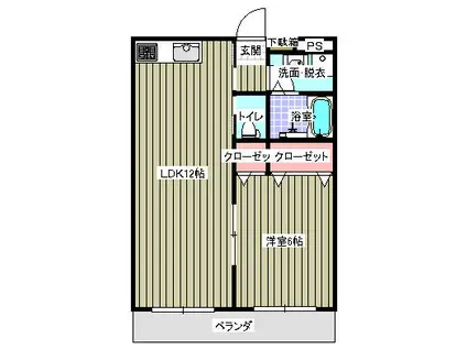 ファインコート(1LDK/4階)の間取り写真