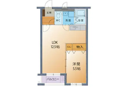 EL・SAM(1LDK/4階)の間取り写真