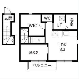 SOLEADO(1LDK/2階)の間取り写真