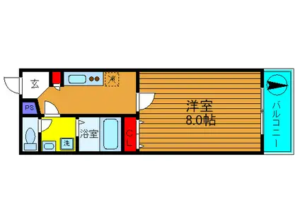 ブレスコート堺市駅前(1K/2階)の間取り写真