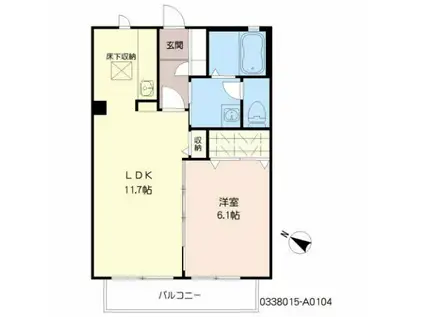 ラトゥール大和(1LDK/1階)の間取り写真