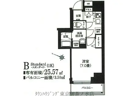 アイルプレミアム本駒込(1K/5階)の間取り写真