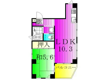誠厚ビル(1LDK/3階)の間取り写真