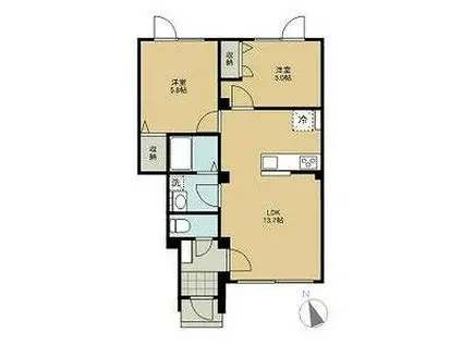 ハイム714(2LDK/1階)の間取り写真