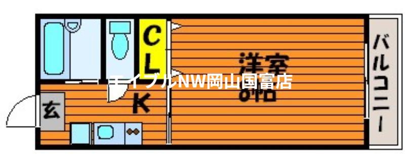 サンハイツ岡大II(1K/2階)の間取り写真