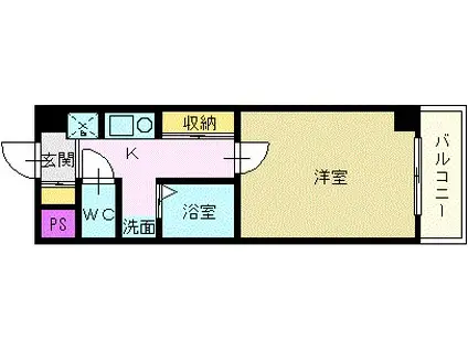 コーポみやび(1K/2階)の間取り写真