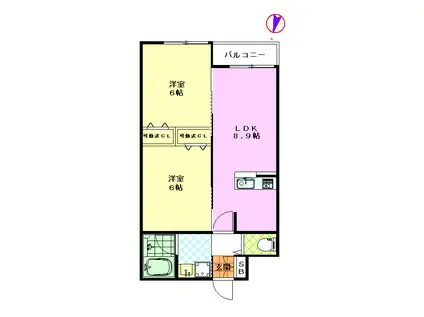 アイレックス(2LDK/2階)の間取り写真