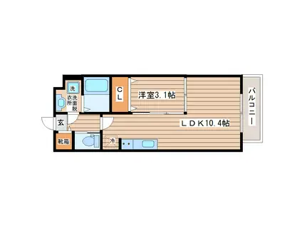 クレール(1LDK/3階)の間取り写真