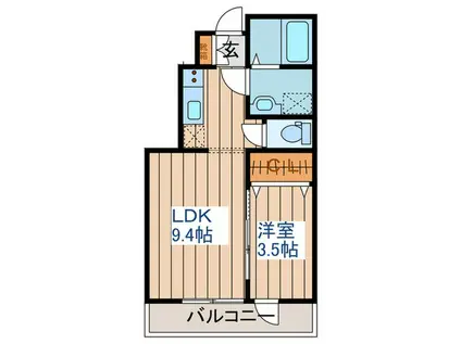 アーリースロープ(1LDK/1階)の間取り写真