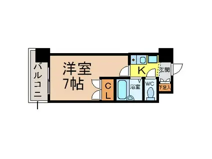 レジデンスフクザワII(1K/4階)の間取り写真