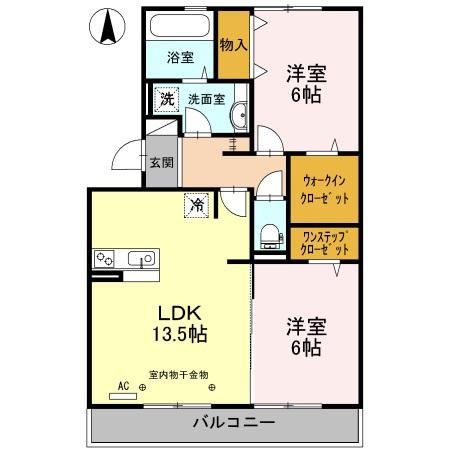 マイリーブル(2LDK/2階)の間取り写真