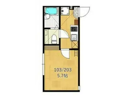 アザーレ・パッシオ栗谷C(1K/1階)の間取り写真