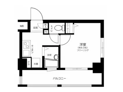 L-FLAT田町(1K/9階)の間取り写真