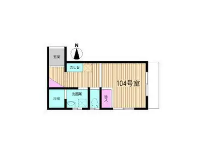 山手線 駒込駅 徒歩8分 無 宅配BOX BT別 独立台有(ワンルーム/1階)の間取り写真