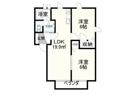 グランコートC(2LDK/2階)の間取り写真
