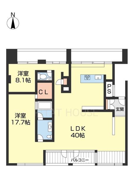 WAJIMA十番丁(2LDK/10階)の間取り写真