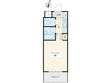 プラシエンテ大井(1K/3階)の間取り写真