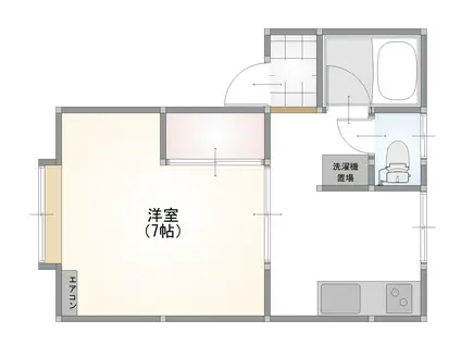 メゾン・ド・マリーナ(1K/1階)の間取り写真