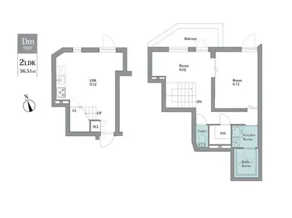 LEGALAND恵比寿ANNEX(2LDK/5階)の間取り写真