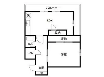 ヴィラ国分寺(1LDK/1階)の間取り写真