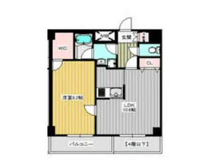 ヴェージュファボーレ(1LDK/4階)の間取り写真