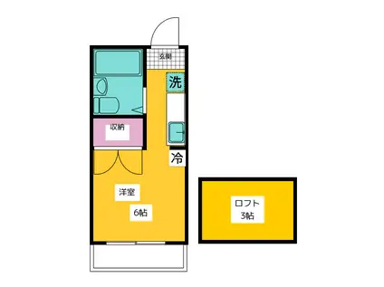 コーポエクセル(ワンルーム/1階)の間取り写真