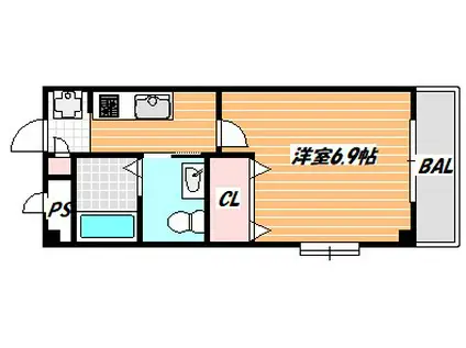 GELATONI浦安 (1K/3階)の間取り写真