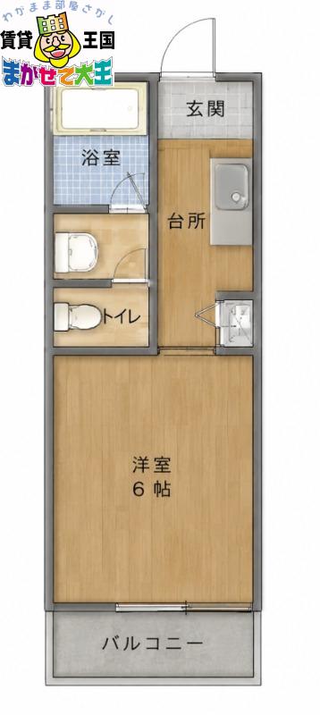 シャーレン住吉(ワンルーム/1階)の間取り写真