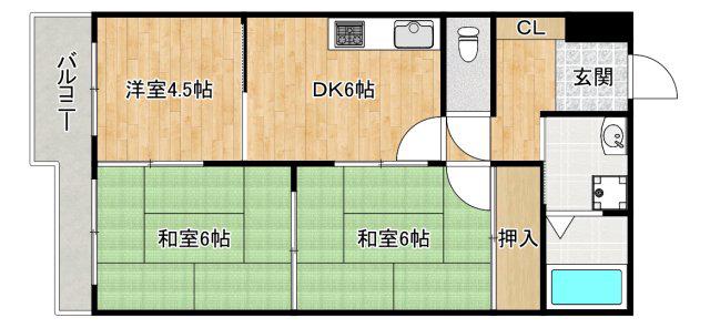 キルシュハイム88(3DK/3階)の間取り写真