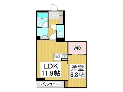 A CLOUD RESIDENCE(1LDK/2階)の間取り写真
