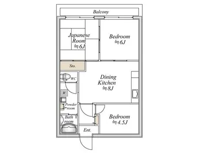 ブルームライフ横浜生麦(3DK/3階)の間取り写真