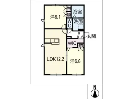 CALME FAMILLE MIZUHO(2LDK/1階)の間取り写真