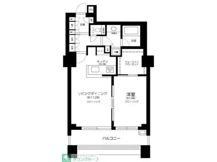 パークタワー東京フロント(1LDK/2階)の間取り写真