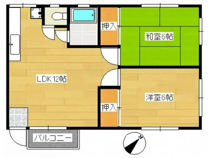 安達ビル(2LDK/3階)の間取り写真
