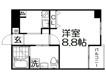 ザ・リッツクラブさくら(1K/3階)の間取り写真